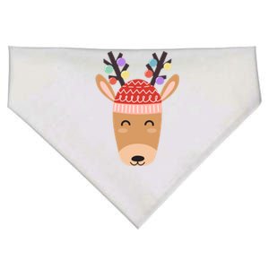 Festive Christmas Reindeer USA-Made Doggie Bandana