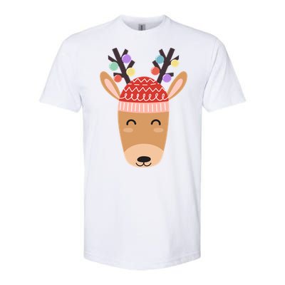 Festive Christmas Reindeer Softstyle CVC T-Shirt