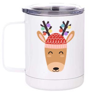 Festive Christmas Reindeer 12 oz Stainless Steel Tumbler Cup