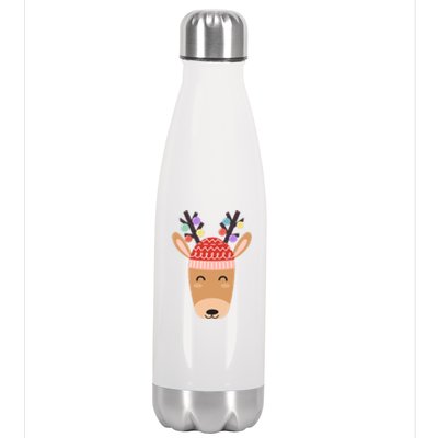 Festive Christmas Reindeer Stainless Steel Insulated Water Bottle