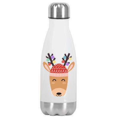 Festive Christmas Reindeer Stainless Steel Insulated Water Bottle