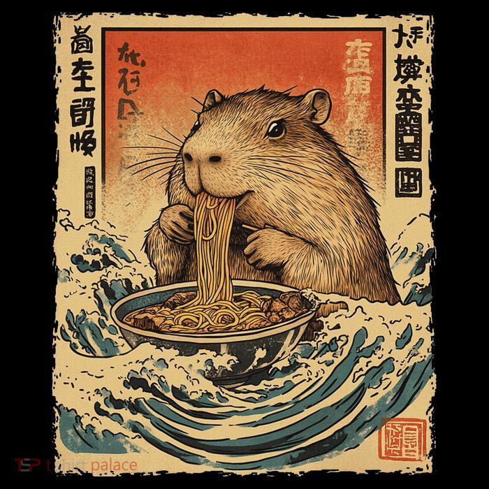Funny Capybara Ramen Noodle Japanese Anime Manga Kawaii Tall T-Shirt