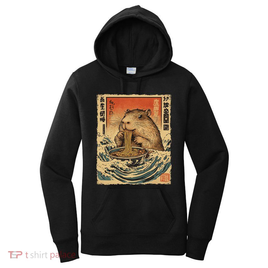 Funny Capybara Ramen Noodle Japanese Anime Manga Kawaii Women's Pullover Hoodie