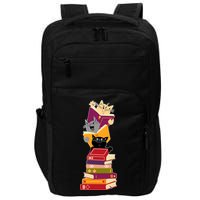 Funny Cats Reading Books Reading Book Lover Impact Tech Backpack