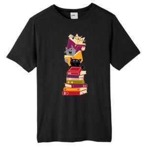 Funny Cats Reading Books Reading Book Lover Tall Fusion ChromaSoft Performance T-Shirt