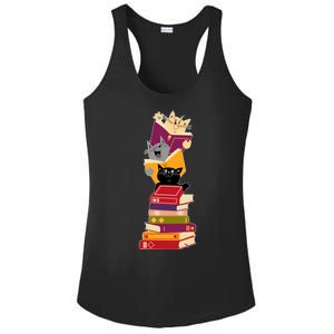 Funny Cats Reading Books Reading Book Lover Ladies PosiCharge Competitor Racerback Tank