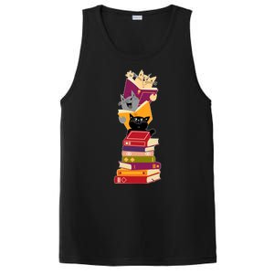 Funny Cats Reading Books Reading Book Lover PosiCharge Competitor Tank