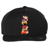 Funny Cats Reading Books Reading Book Lover Wool Snapback Cap