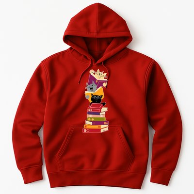 Funny Cats Reading Books Reading Book Lover Hoodie