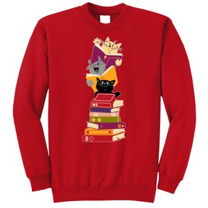 Funny Cats Reading Books Reading Book Lover Sweatshirt