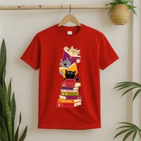 Funny Cats Reading Books Reading Book Lover T-Shirt