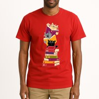 Funny Cats Reading Books Reading Book Lover Tall T-Shirt