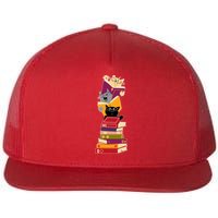 Funny Cats Reading Books Reading Book Lover Flatbill Hat