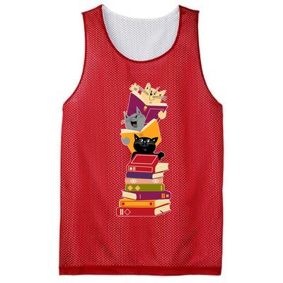 Funny Cats Reading Books Reading Book Lover Mesh Reversible Basketball Jersey Tank