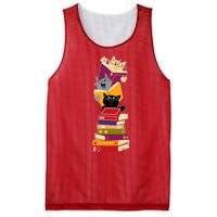 Funny Cats Reading Books Reading Book Lover Mesh Reversible Basketball Jersey Tank