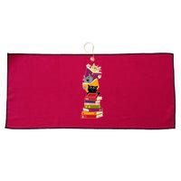 Funny Cats Reading Books Reading Book Lover Large Microfiber Waffle Golf Towel