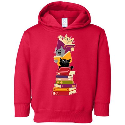 Funny Cats Reading Books Reading Book Lover Toddler Hoodie