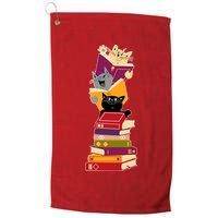 Funny Cats Reading Books Reading Book Lover Golf Towel