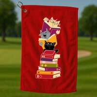 Funny Cats Reading Books Reading Book Lover Golf Towel