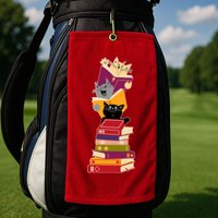 Funny Cats Reading Books Reading Book Lover Golf Towel