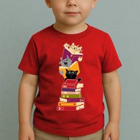 Funny Cats Reading Books Reading Book Lover Toddler T-Shirt