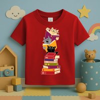 Funny Cats Reading Books Reading Book Lover Toddler T-Shirt