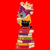 Funny Cats Reading Books Reading Book Lover Women's V-Neck T-Shirt