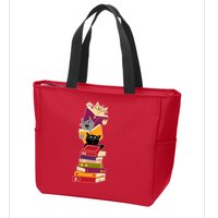 Funny Cats Reading Books Reading Book Lover Zip Tote Bag
