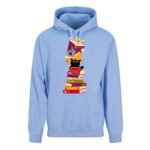 Funny Cats Reading Books Reading Book Lover Unisex Surf Hoodie