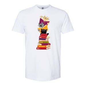 Funny Cats Reading Books Reading Book Lover Softstyle® CVC T-Shirt