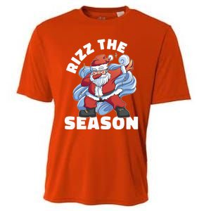 Funny Christmas Riz Zmas Santa Xmas Rizz The Season Bruh Cooling Performance Crew T-Shirt