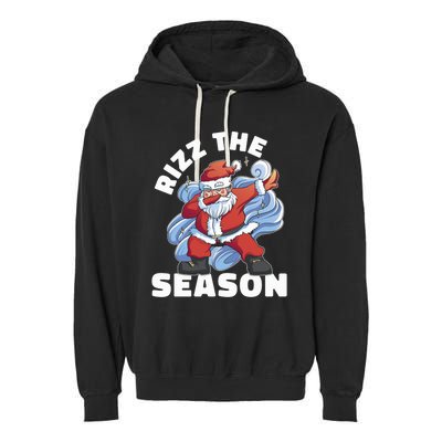 Funny Christmas Riz Zmas Santa Xmas Rizz The Season Bruh Garment-Dyed Fleece Hoodie