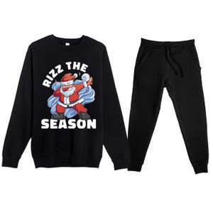 Funny Christmas Riz Zmas Santa Xmas Rizz The Season Bruh Premium Crewneck Sweatsuit Set