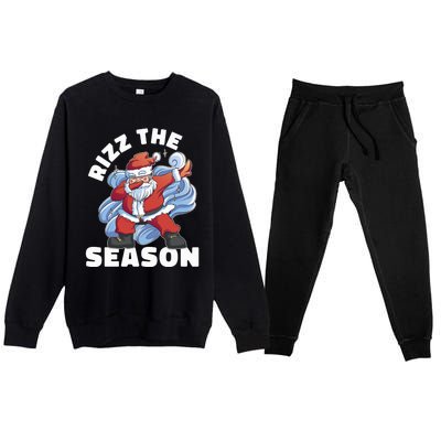 Funny Christmas Riz Zmas Santa Xmas Rizz The Season Bruh Premium Crewneck Sweatsuit Set