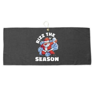 Funny Christmas Riz Zmas Santa Xmas Rizz The Season Bruh Large Microfiber Waffle Golf Towel