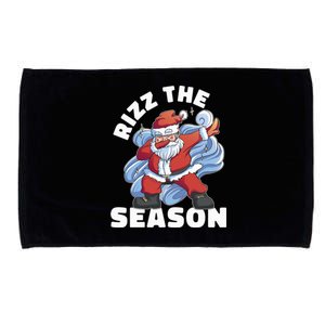 Funny Christmas Riz Zmas Santa Xmas Rizz The Season Bruh Microfiber Hand Towel