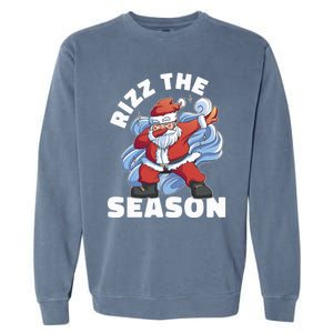 Funny Christmas Riz Zmas Santa Xmas Rizz The Season Bruh Garment-Dyed Sweatshirt