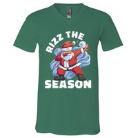 Funny Christmas Riz Zmas Santa Xmas Rizz The Season Bruh V-Neck T-Shirt