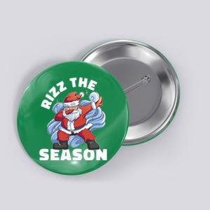 Funny Christmas Riz Zmas Santa Xmas Rizz The Season Bruh Button