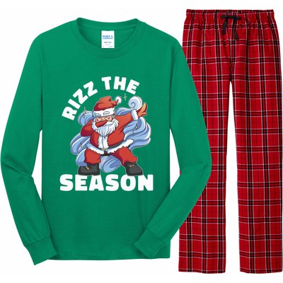 Funny Christmas Riz Zmas Santa Xmas Rizz The Season Bruh Long Sleeve Pajama Set