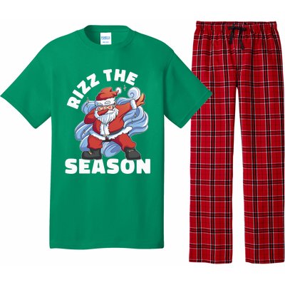 Funny Christmas Riz Zmas Santa Xmas Rizz The Season Bruh Pajama Set