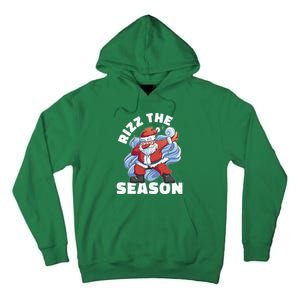 Funny Christmas Riz Zmas Santa Xmas Rizz The Season Bruh Tall Hoodie