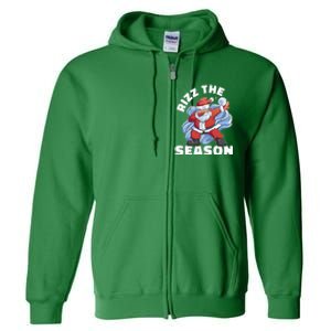 Funny Christmas Riz Zmas Santa Xmas Rizz The Season Bruh Full Zip Hoodie