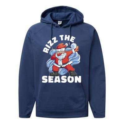 Funny Christmas Riz Zmas Santa Xmas Rizz The Season Bruh Performance Fleece Hoodie