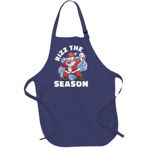 Funny Christmas Riz Zmas Santa Xmas Rizz The Season Bruh Full-Length Apron With Pockets