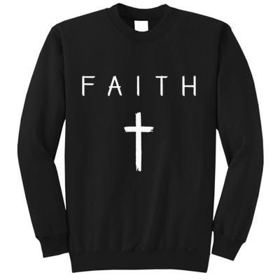 Faith Cross Subtle Christian Minimalist Religious Faith Sweatshirt