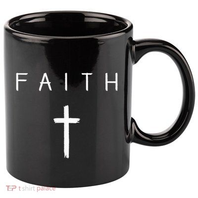 Faith Cross Subtle Christian Minimalist Religious Faith 11oz C Handle Ceramic Mug