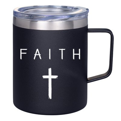 Faith Cross Subtle Christian Minimalist Religious Faith 12oz Stainless Steel Coffee Mug