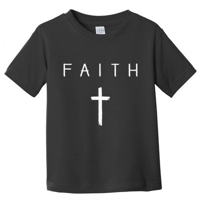 Faith Cross Subtle Christian Minimalist Religious Faith Toddler T-Shirt