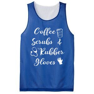 Funny Coffee Scrubs And Rubber Gloves Nurse Gift Mesh Reversible Basketball Jersey Tank